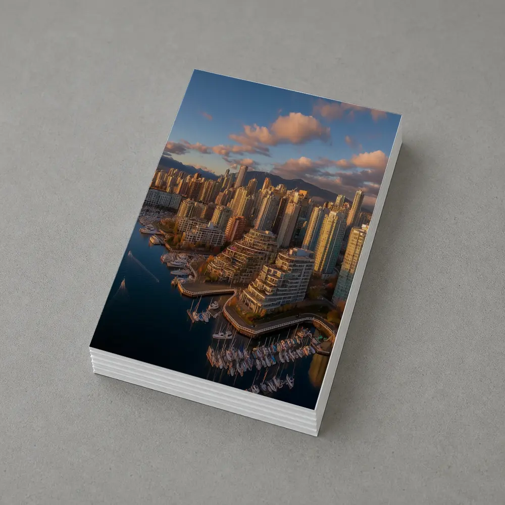 Vancouver Skyline Aerial View Golden Hour – Postcards