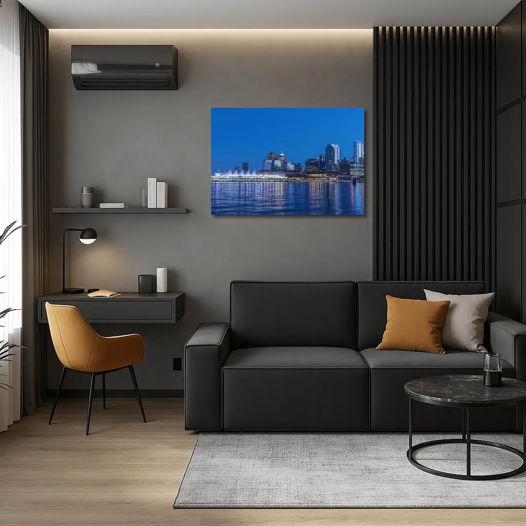Vancouver Canada City Skyline Blue Dusk – Wall Art