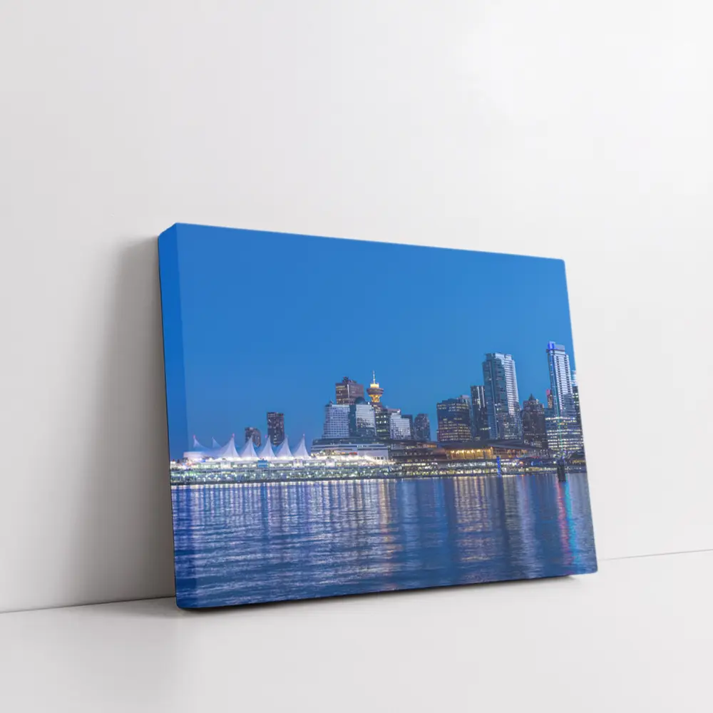 Vancouver Canada City Skyline Blue Dusk – Wall Art