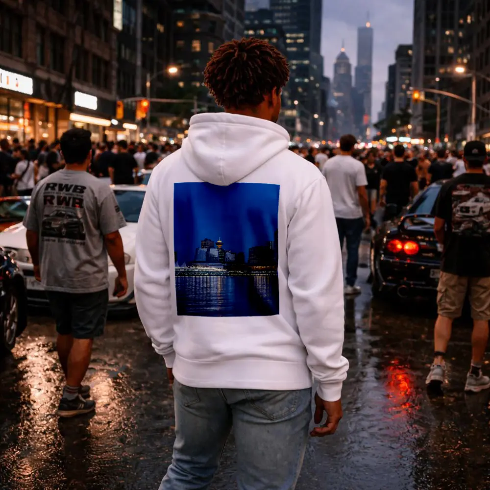 Vancouver Canada City Skyline Blue Dusk – Hoodies