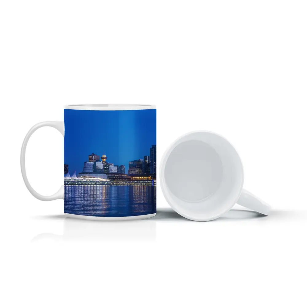 Vancouver Canada City Skyline Blue Dusk – Mugs