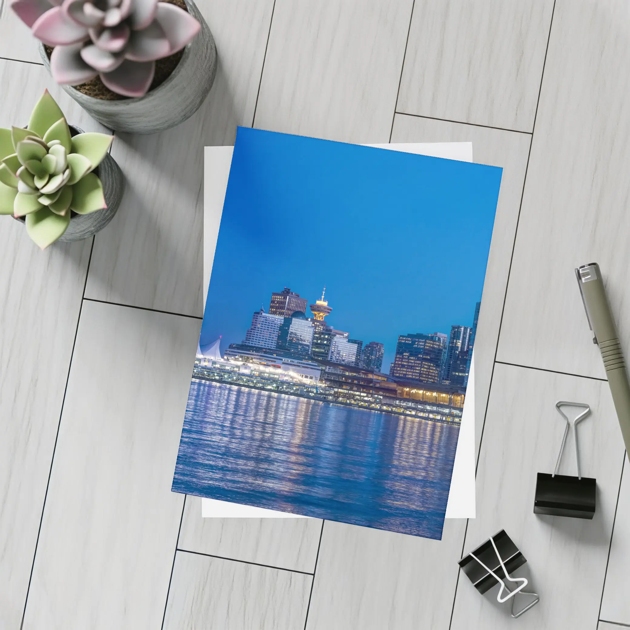 Vancouver Canada City Skyline Blue Dusk – Postcards