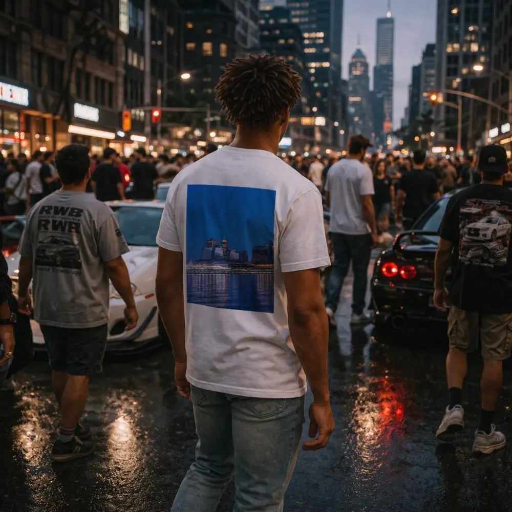 Vancouver Canada City Skyline Blue Dusk – T-Shirts