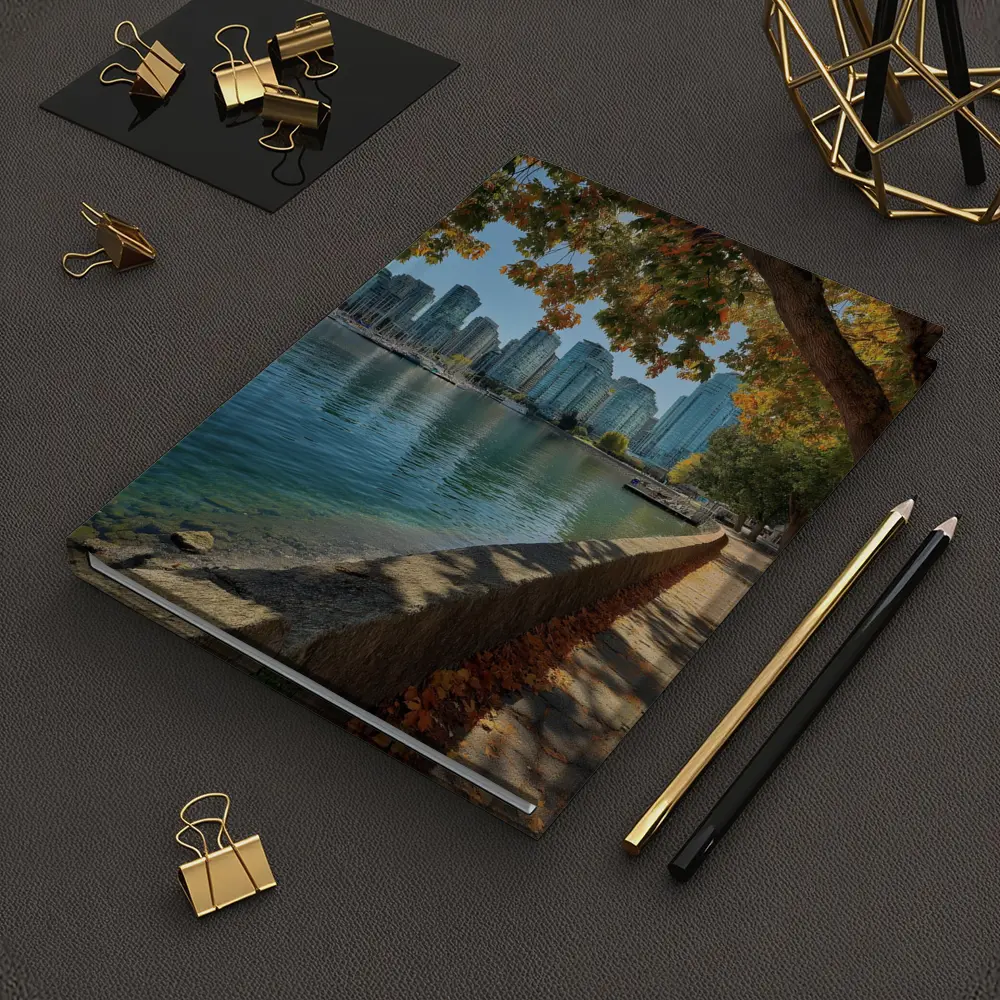 Vancouver Waterfront Skyline Autumn Trees Seawall – Notebooks