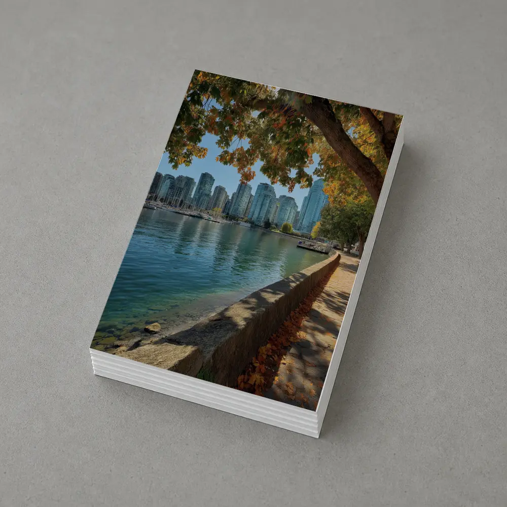 Vancouver Waterfront Skyline Autumn Trees Seawall – Postcards