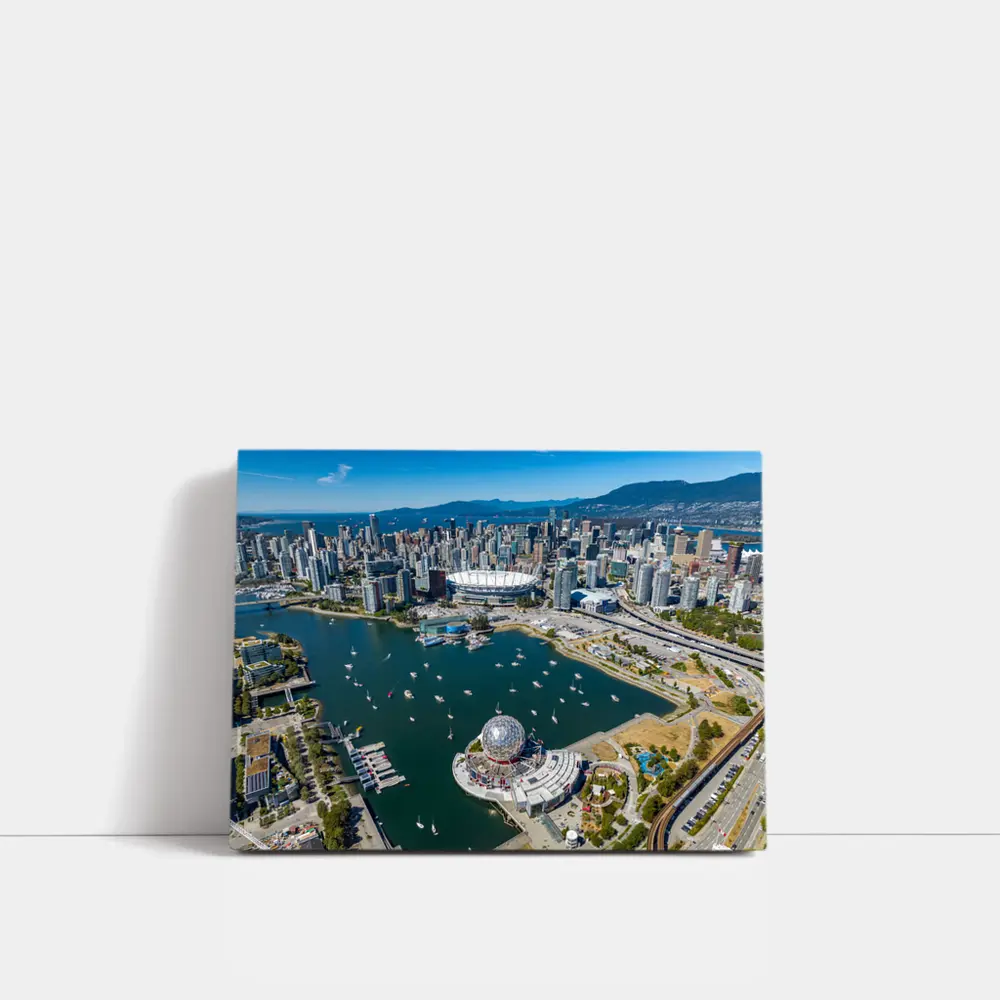 Vancouver Aerial Skyline False Creek Science World – Wall Art