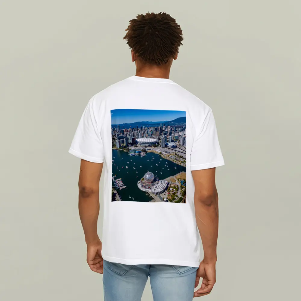 Vancouver Aerial Skyline False Creek Science World – T-Shirts