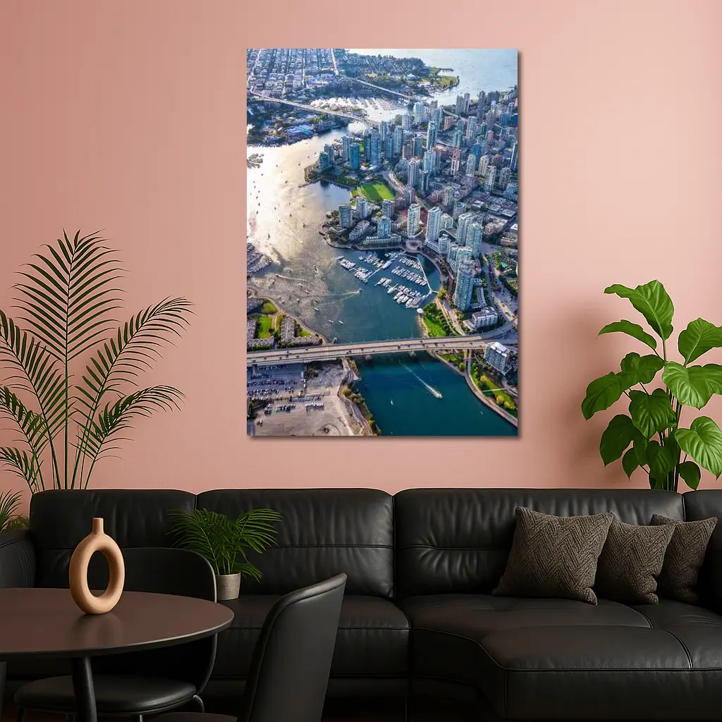Vancouver Canada Aerial City Marina View – Wall Art