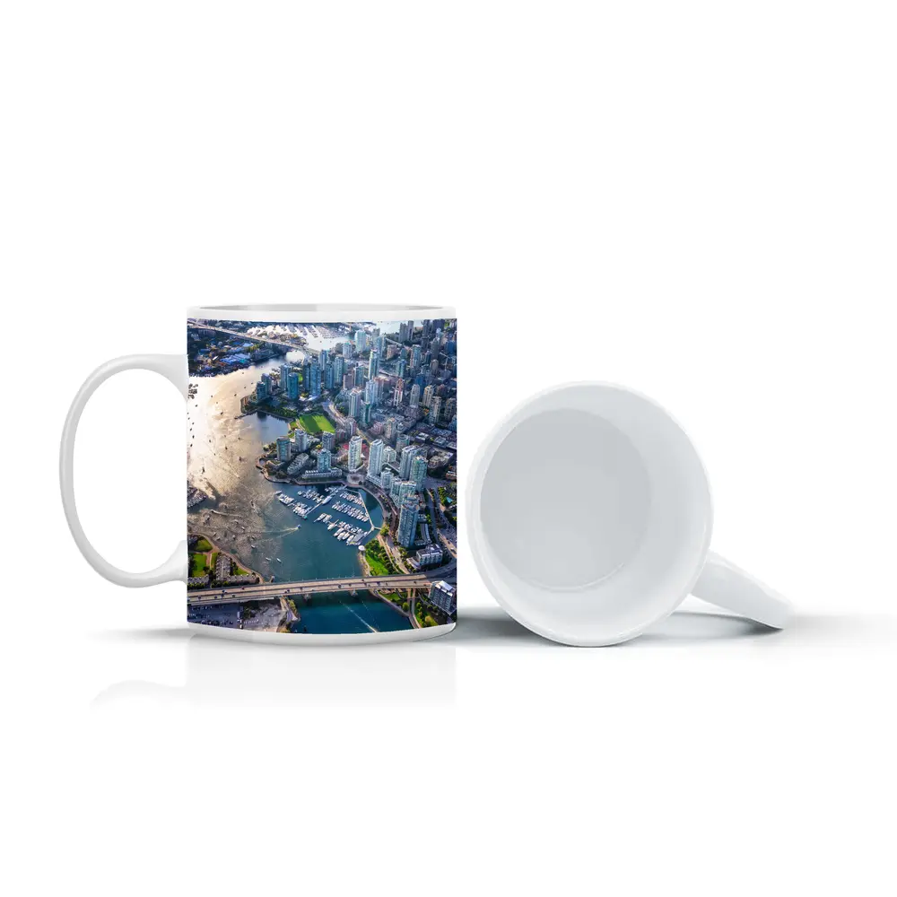 Vancouver Canada Aerial City Marina View – Mugs