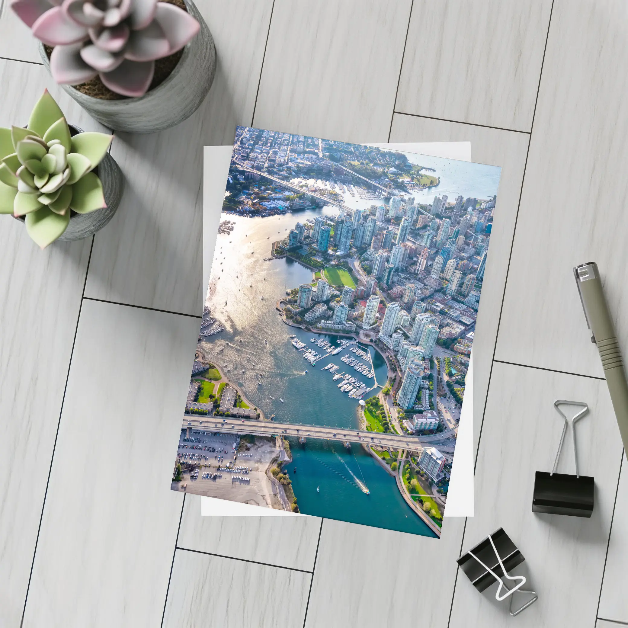 Vancouver Canada Aerial City Marina View – Postcards