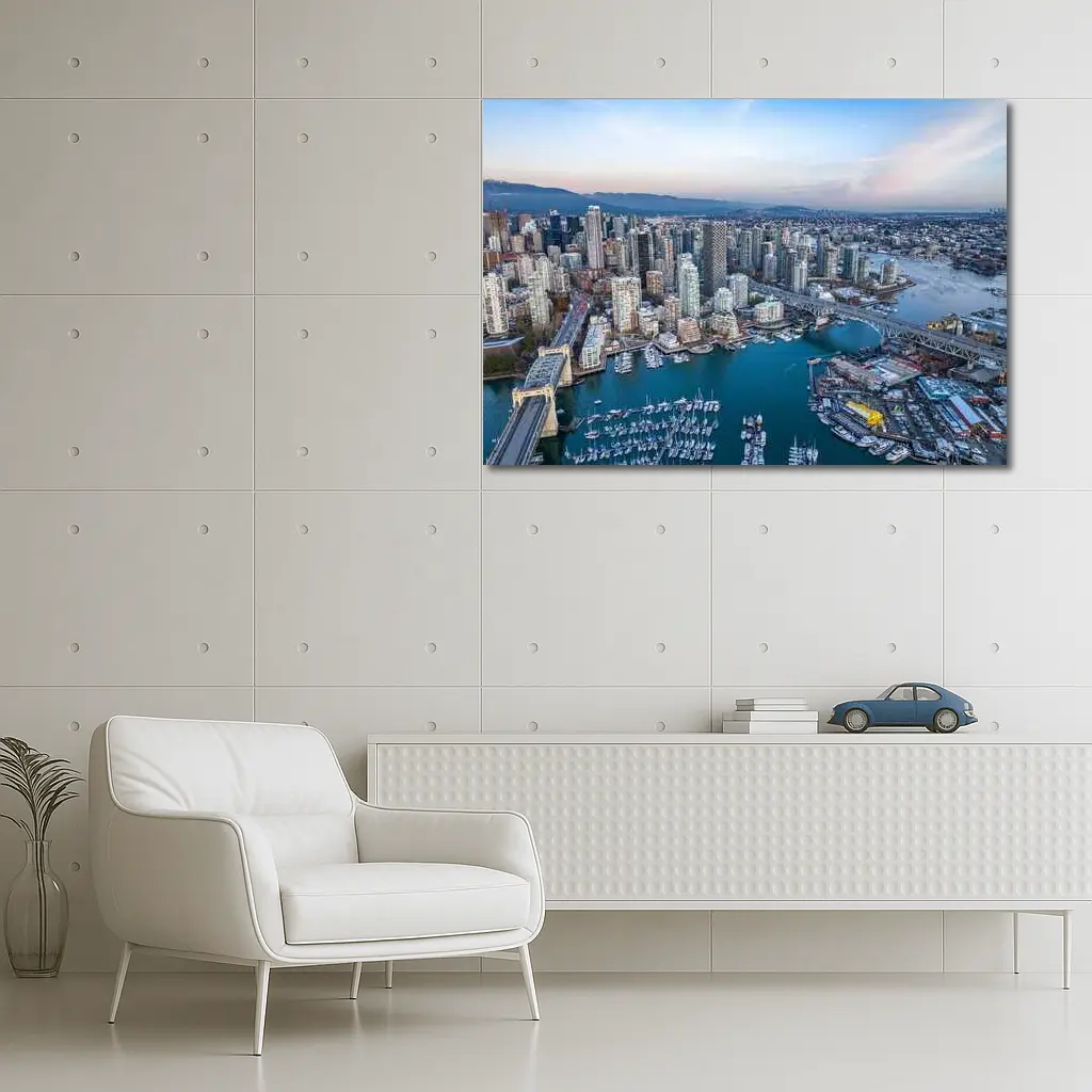 Vancouver Canada Aerial City Skyline Marina – Wall Art