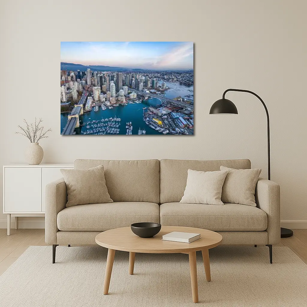 Vancouver Canada Aerial City Skyline Marina – Wall Art
