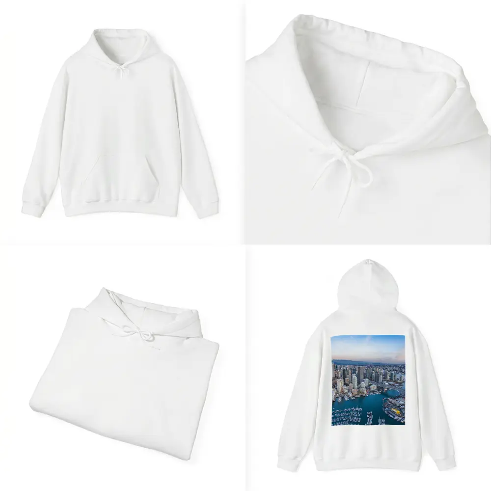 Vancouver Canada Aerial City Skyline Marina – Hoodies