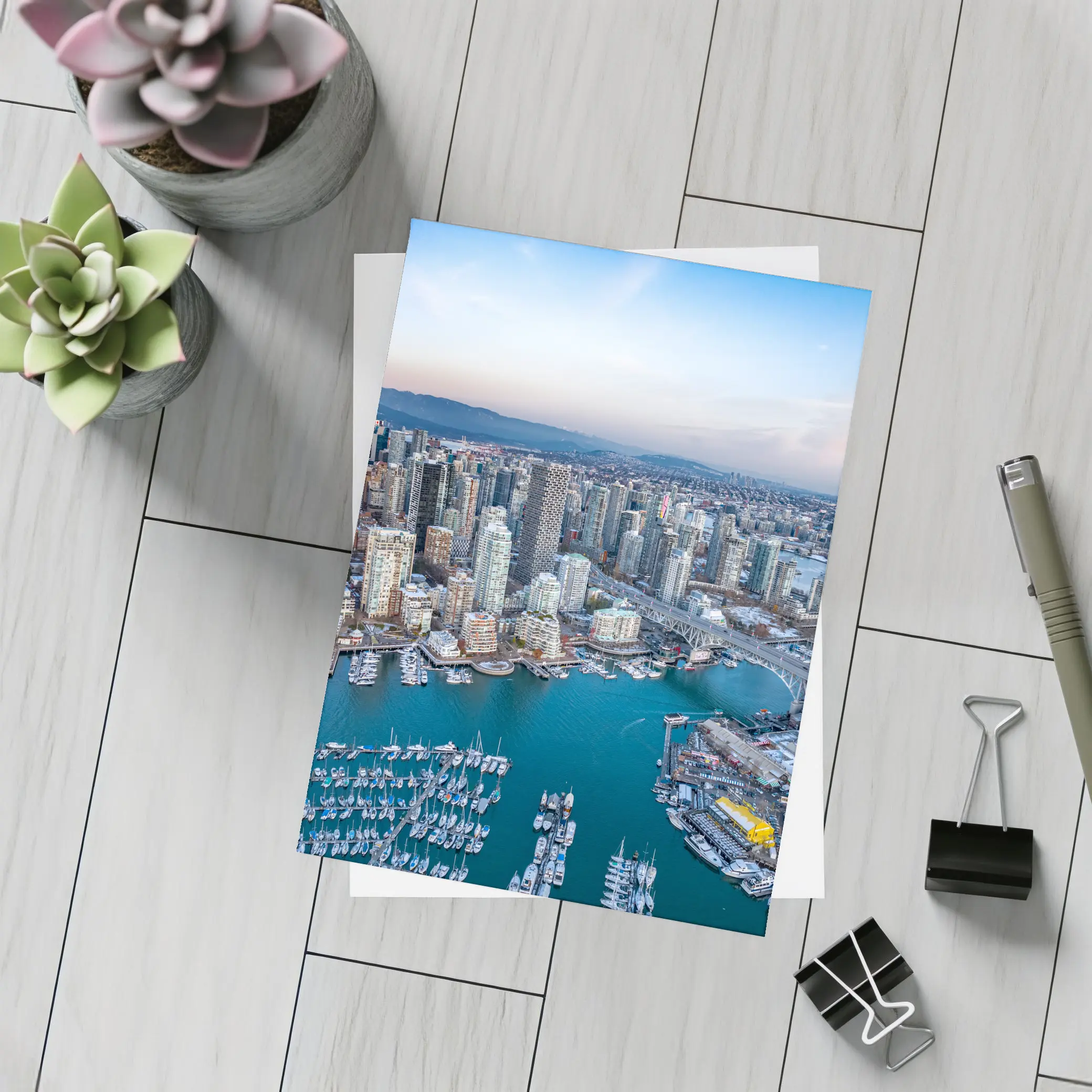 Vancouver Canada Aerial City Skyline Marina – Postcards