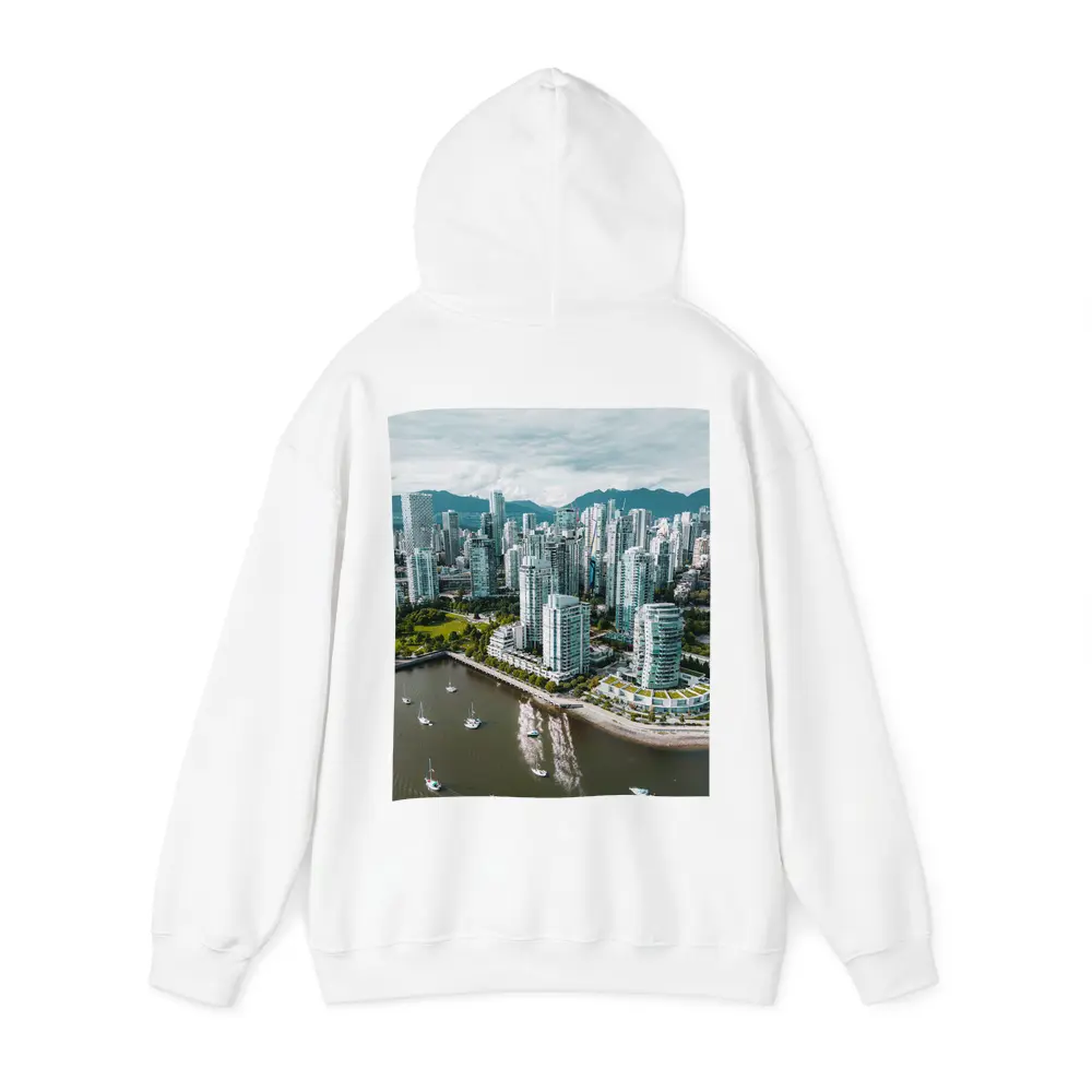 Vancouver Skyline Aerial View Mountains Bay – Hoodies