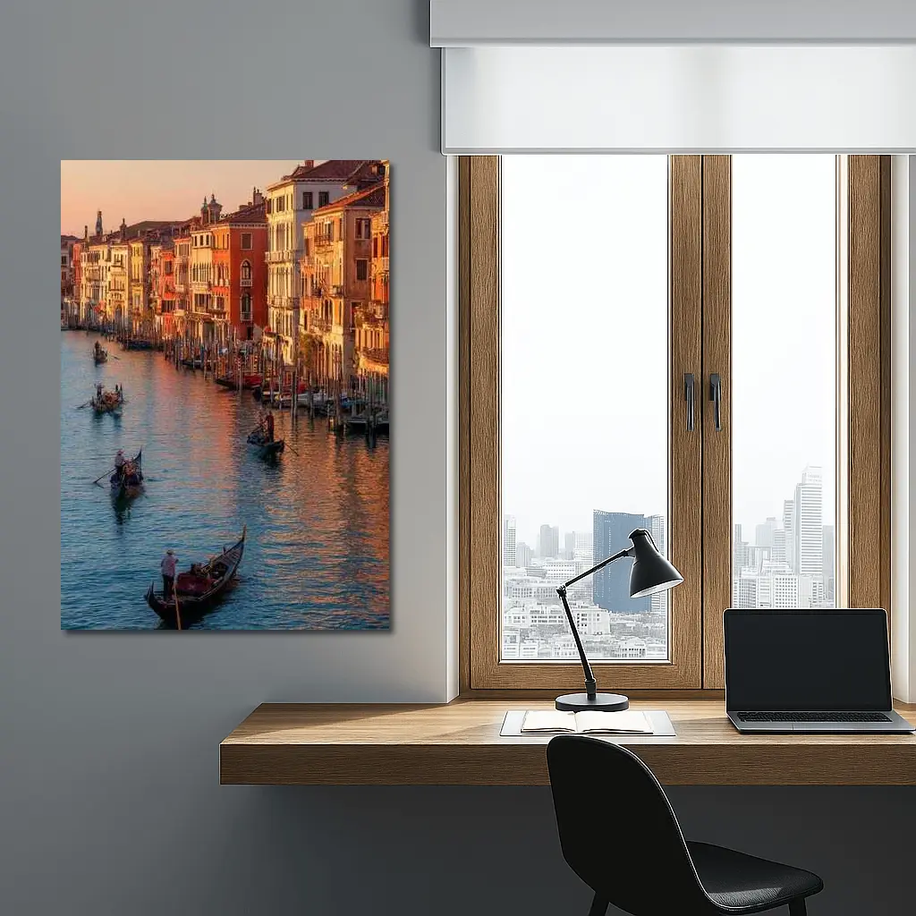 Venice Grand Canal Gondolas Sunset Italy – Wall Art