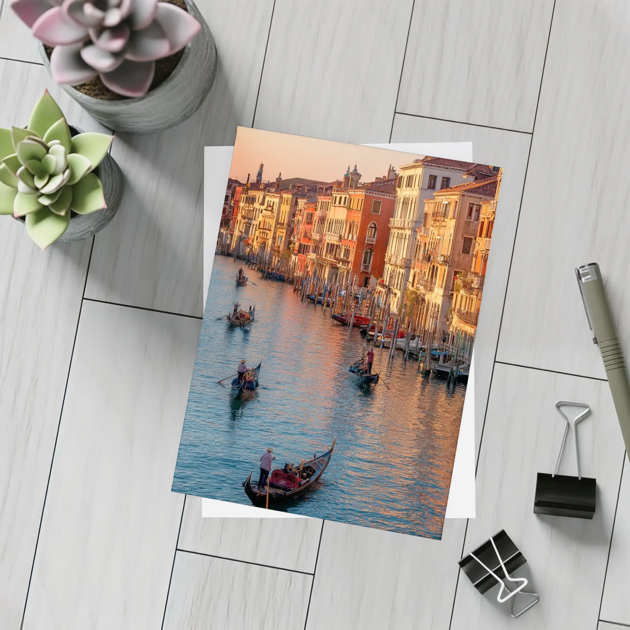 Venice Grand Canal Gondolas Sunset Italy – Postcards