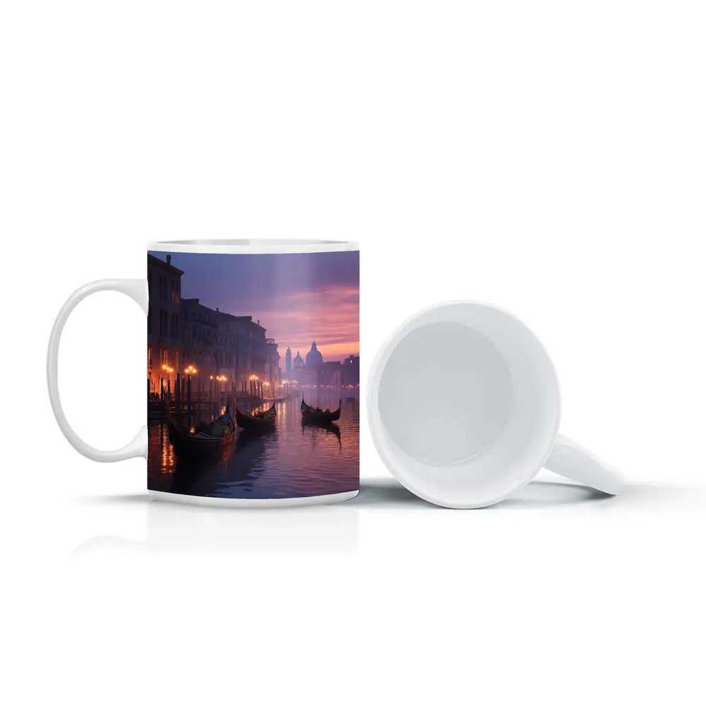 Venice Canal Gondolas Purple Dusk Fog – Mugs