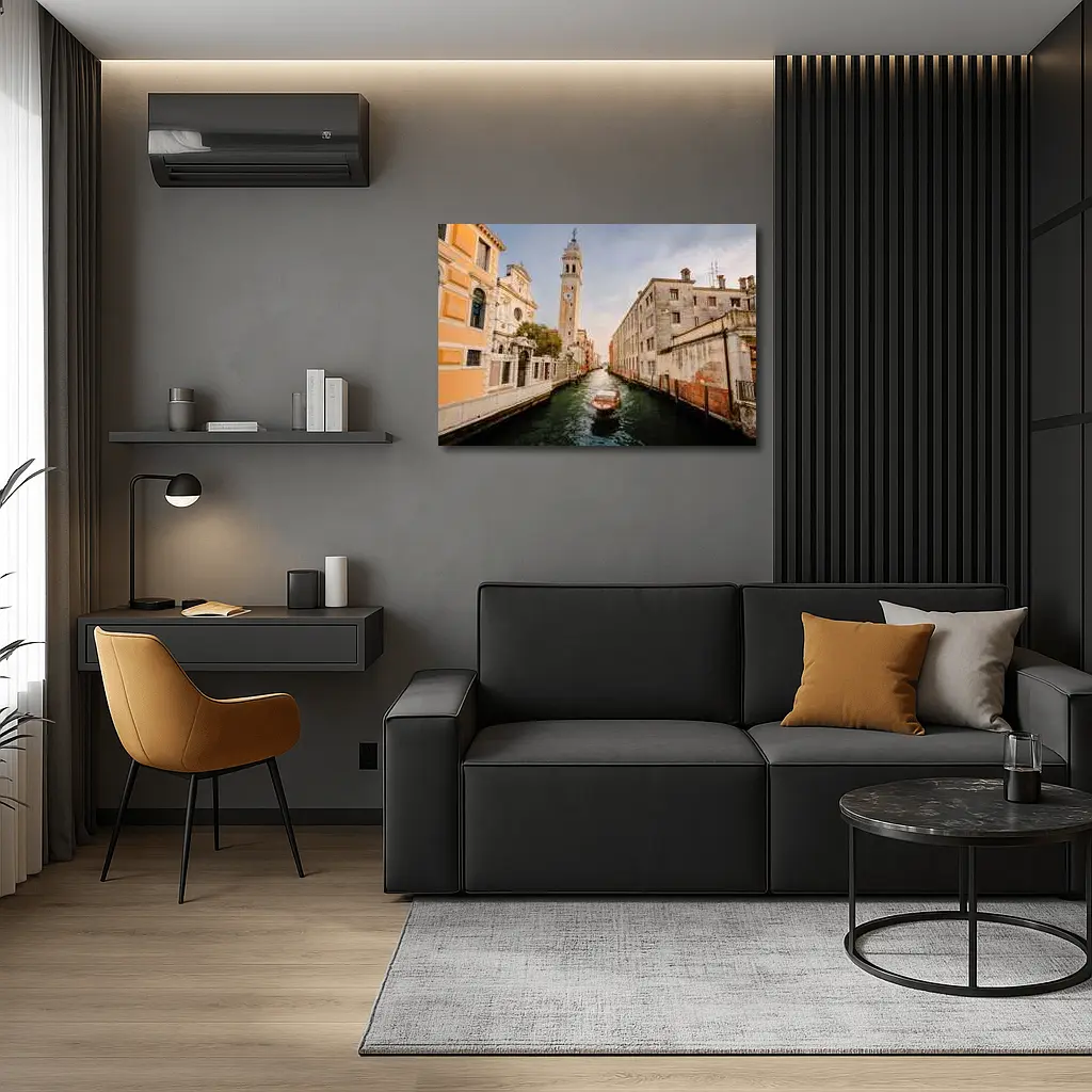 Venice Canal Boat Church Tower Italy – Wall Art
