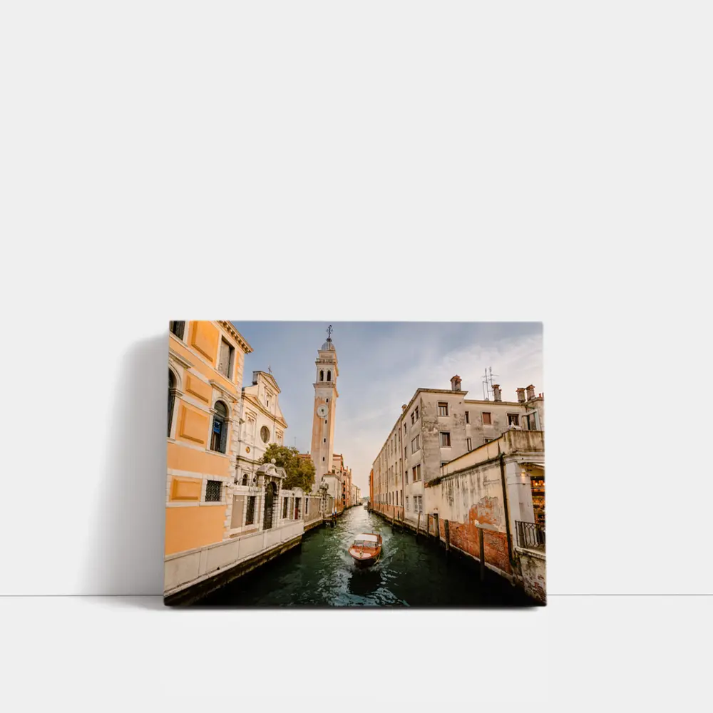 Venice Canal Boat Church Tower Italy – Wall Art