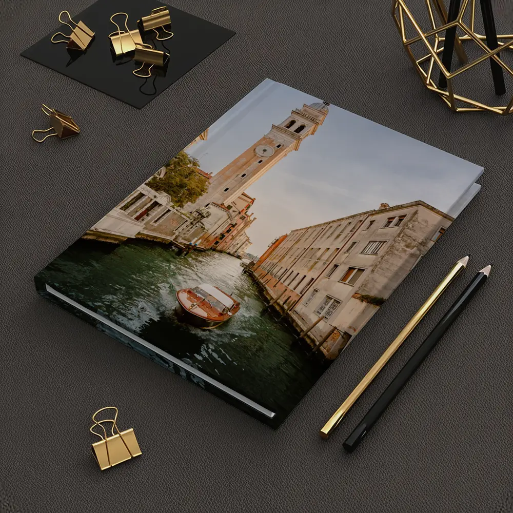 Venice Canal Boat Church Tower Italy – Notebooks