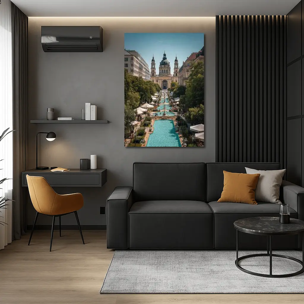 St Stephen Basilica Budapest Summer Fountains – Wall Art