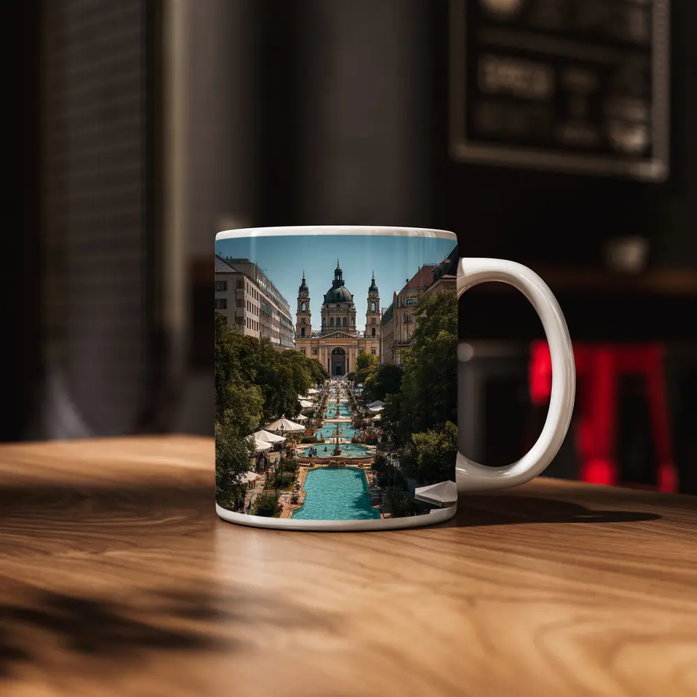 St Stephen Basilica Budapest Summer Fountains – Mugs