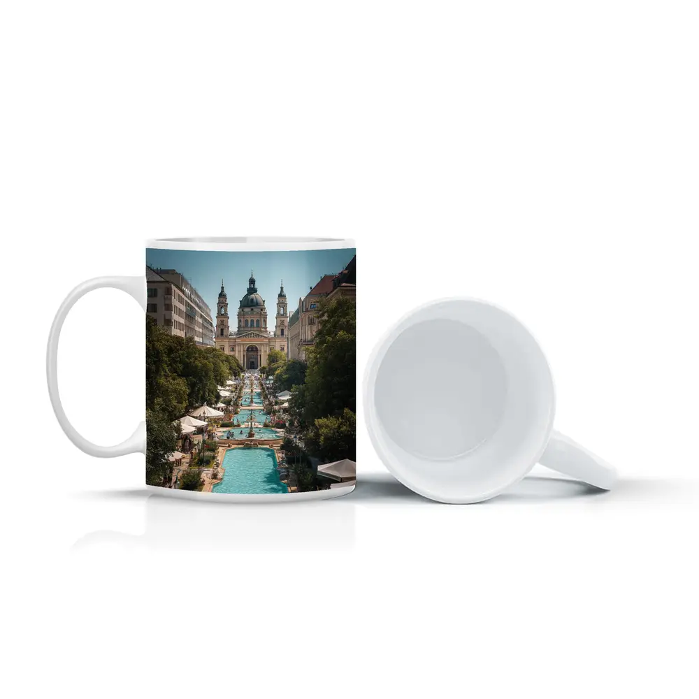 St Stephen Basilica Budapest Summer Fountains – Mugs