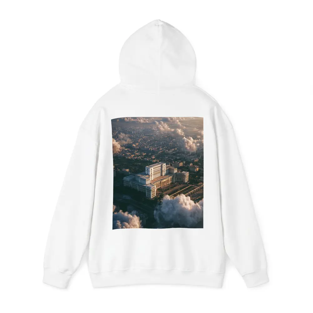 Palace of Parliament Bucharest Aerial Cloud View – Hoodies