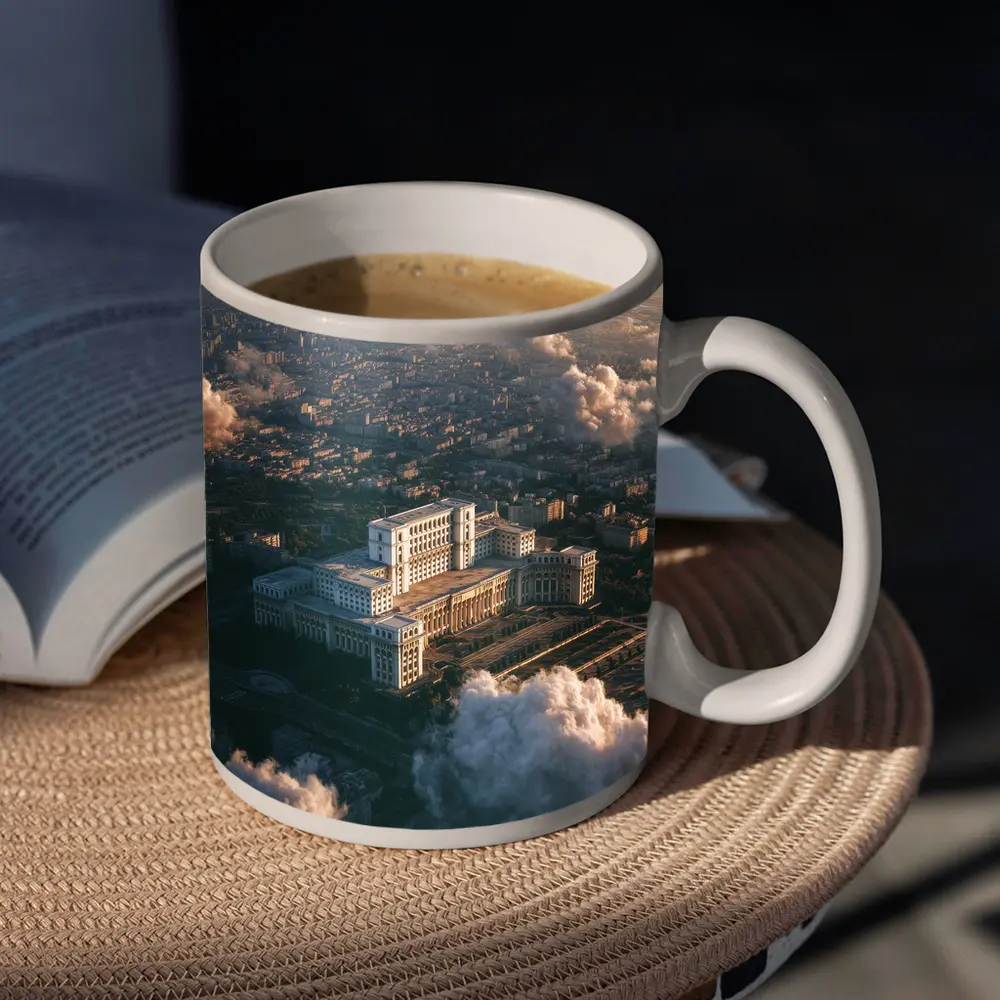 Palace of Parliament Bucharest Aerial Cloud View – Mugs