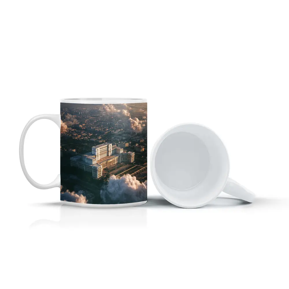 Palace of Parliament Bucharest Aerial Cloud View – Mugs