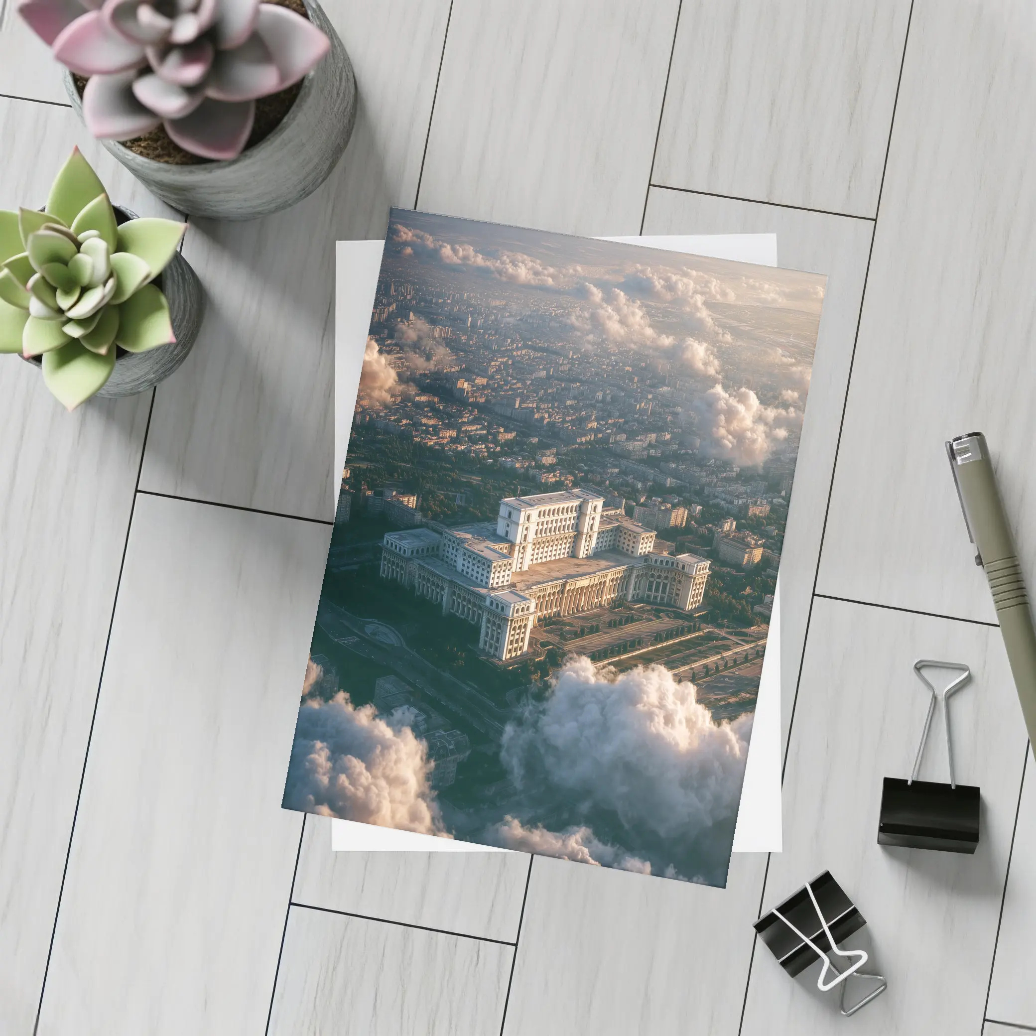 Palace of Parliament Bucharest Aerial Cloud View – Postcards