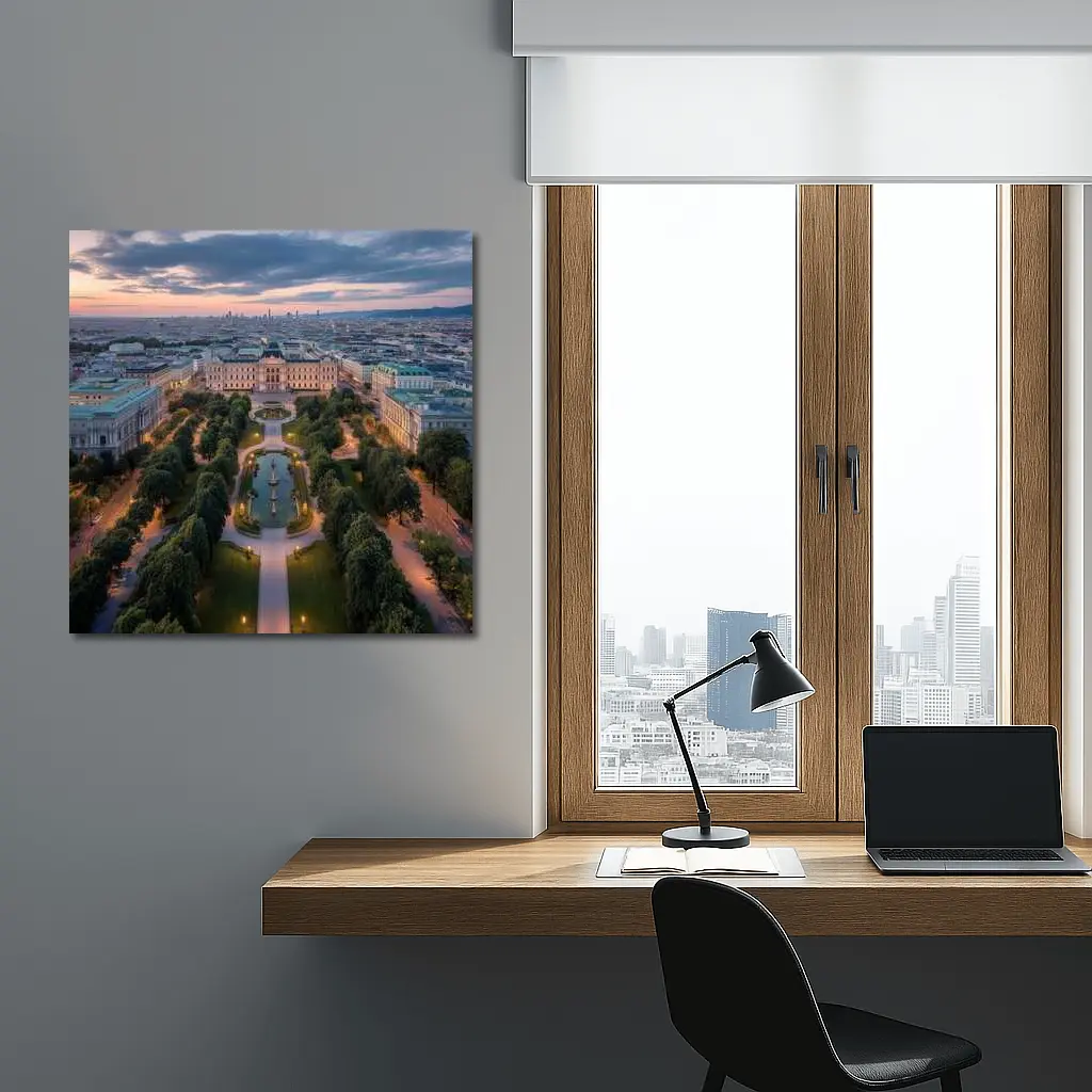 Vienna Belvedere Palace Park Aerial Sunset View – Wall Art