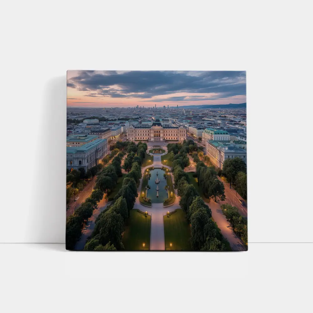 Vienna Belvedere Palace Park Aerial Sunset View – Wall Art