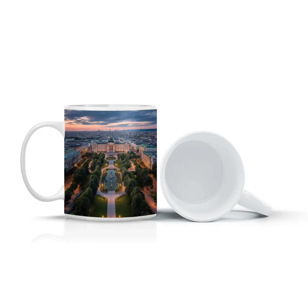 Vienna Belvedere Palace Park Aerial Sunset View – Mugs