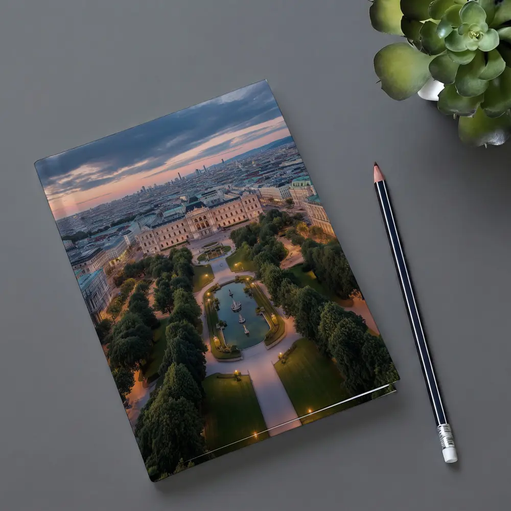 Vienna Belvedere Palace Park Aerial Sunset View – Notebooks