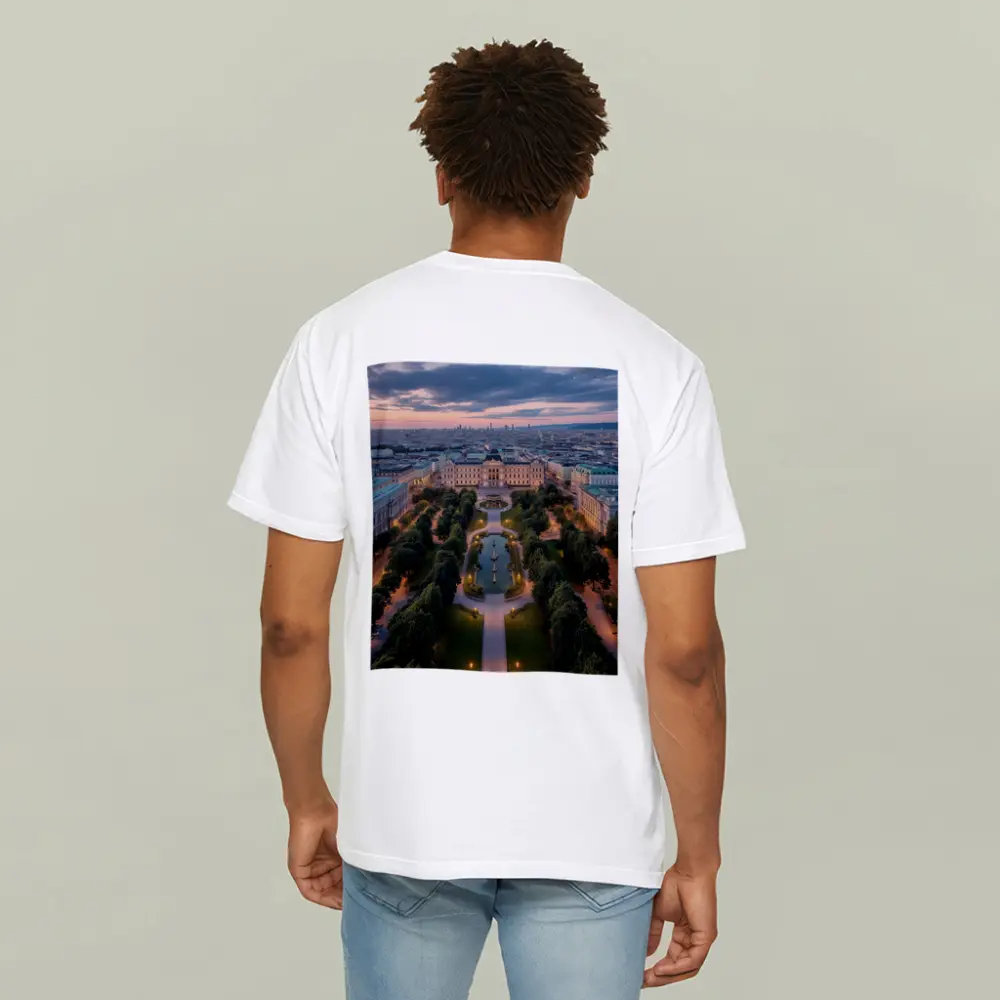 Vienna Belvedere Palace Park Aerial Sunset View – T-Shirts