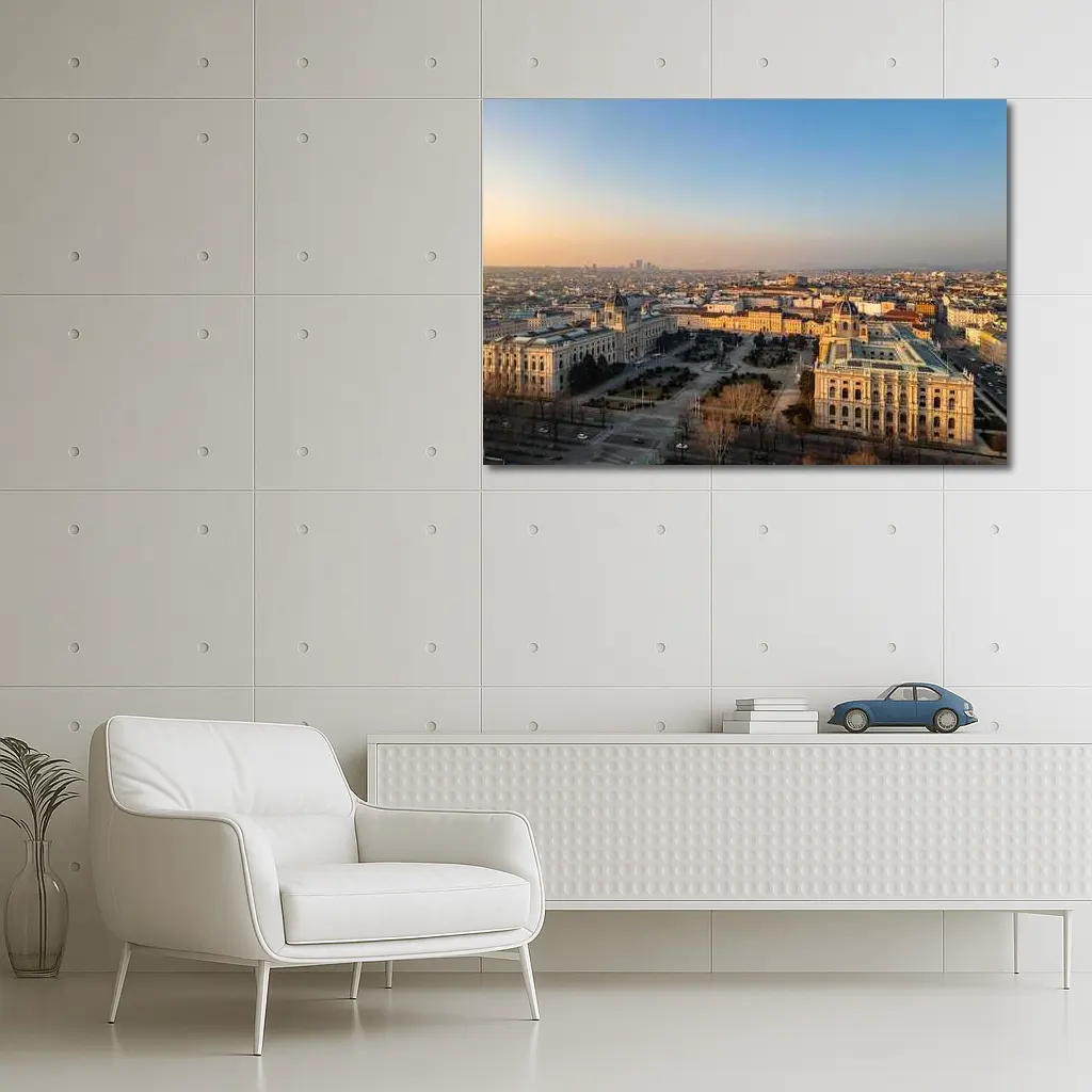 Vienna Austria Aerial City View Sunset – Wall Art