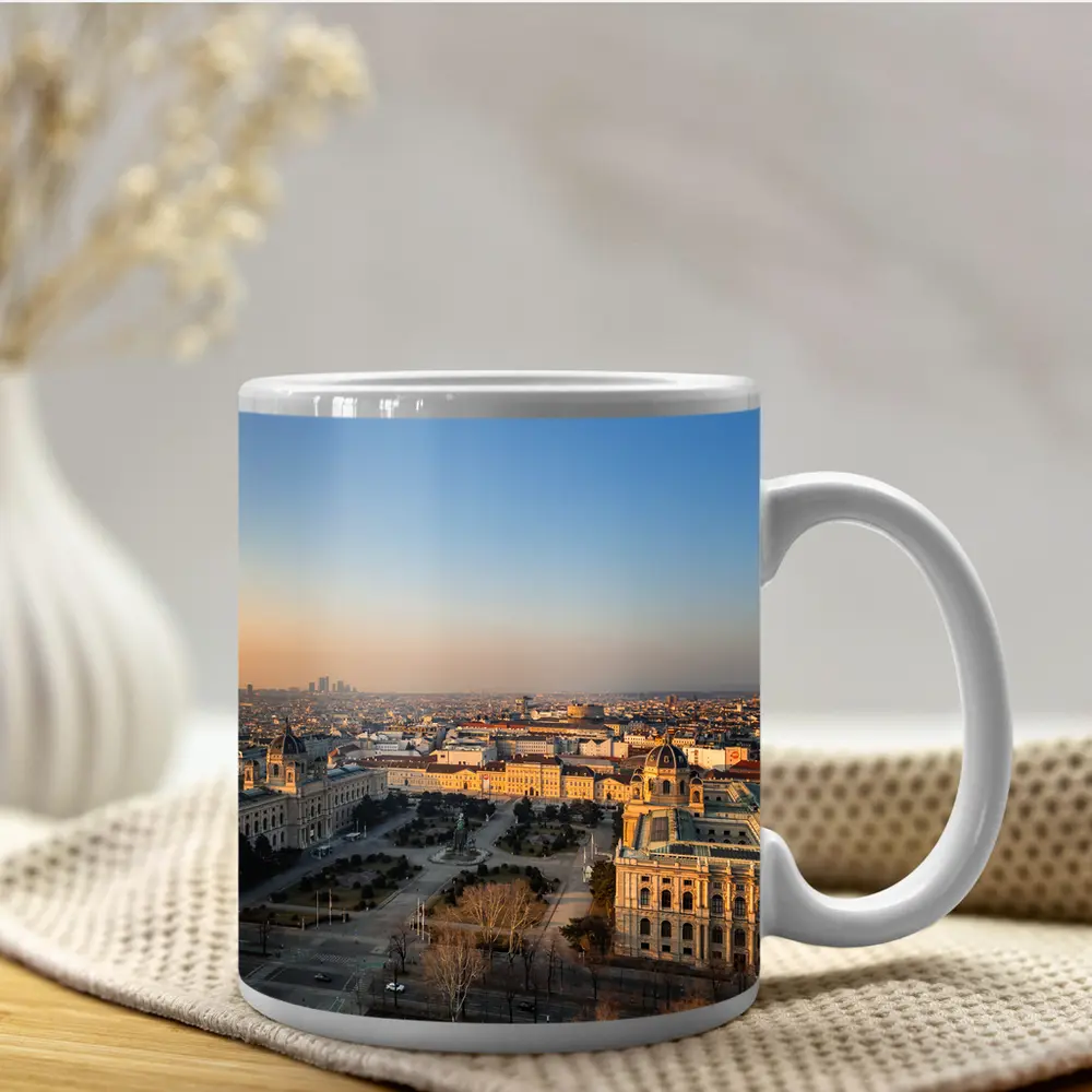 Vienna Austria Aerial City View Sunset – Mugs