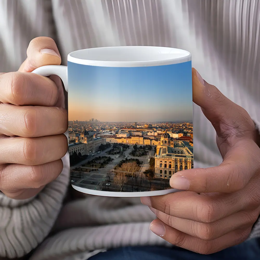 Vienna Austria Aerial City View Sunset – Mugs