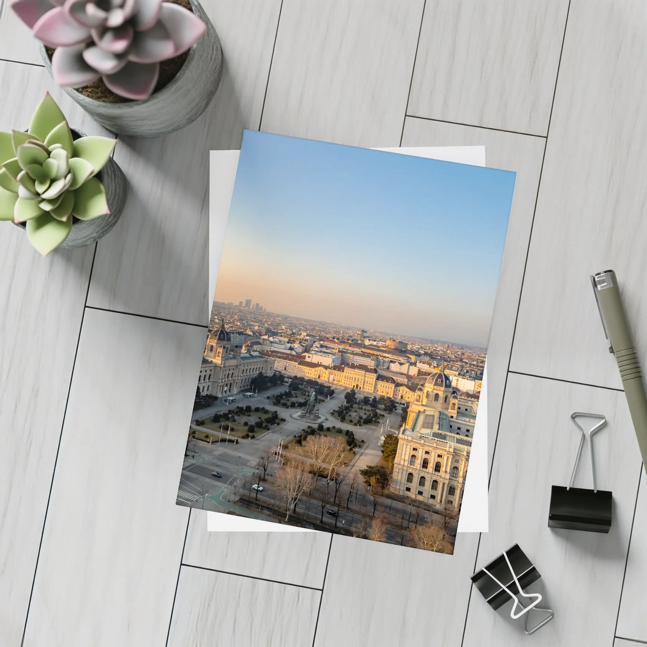 Vienna Austria Aerial City View Sunset – Postcards