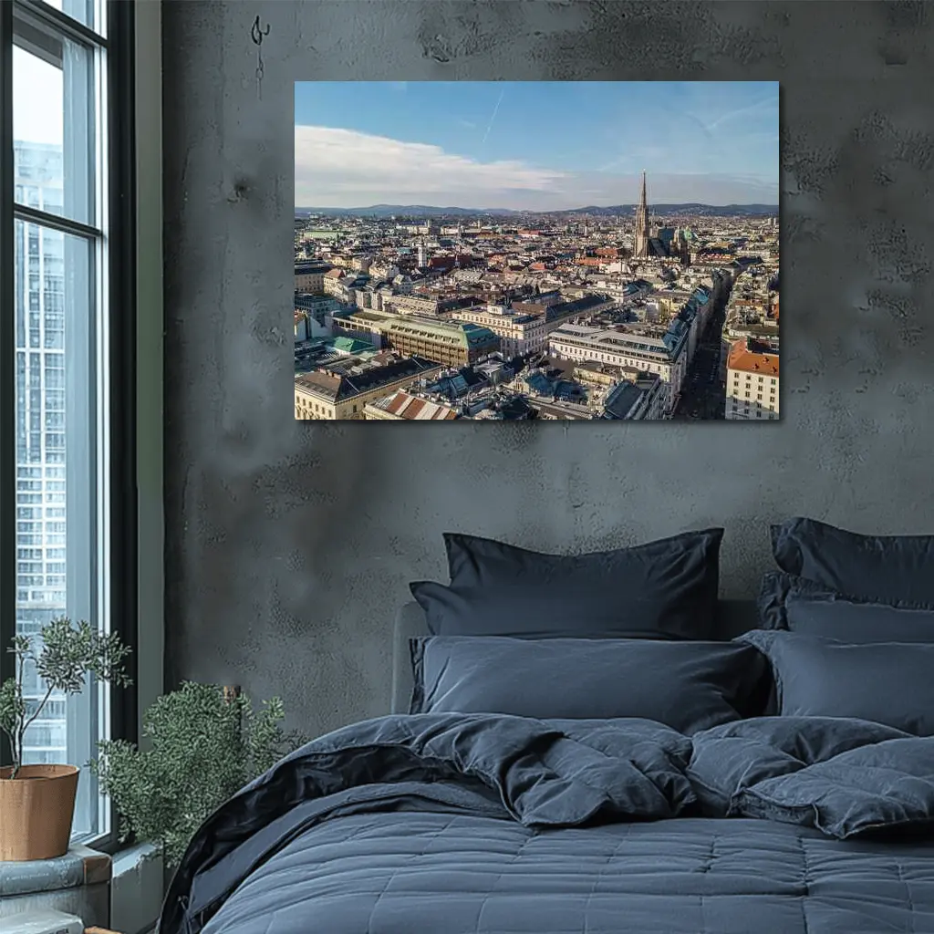 Vienna City Aerial View St Stephens Cathedral – Wall Art