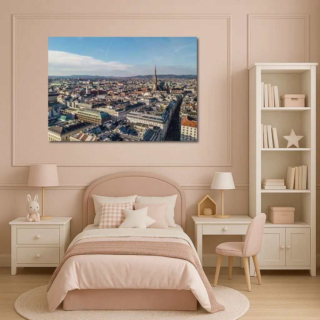 Vienna City Aerial View St Stephens Cathedral – Wall Art