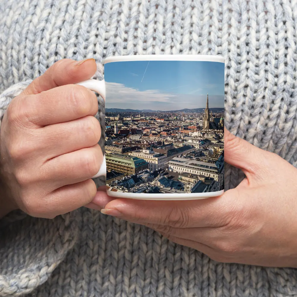 Vienna City Aerial View St Stephens Cathedral – Mugs