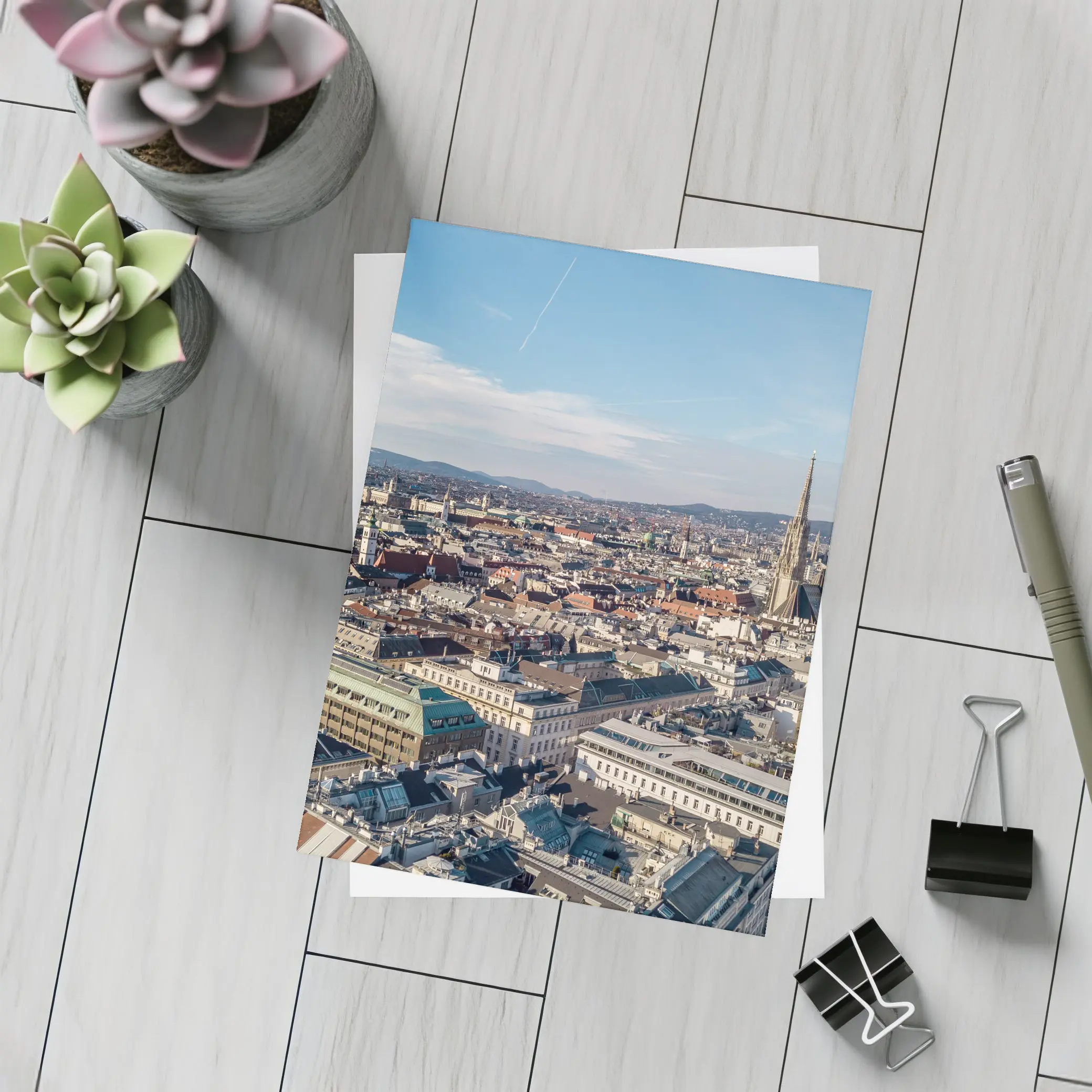 Vienna City Aerial View St Stephens Cathedral – Postcards