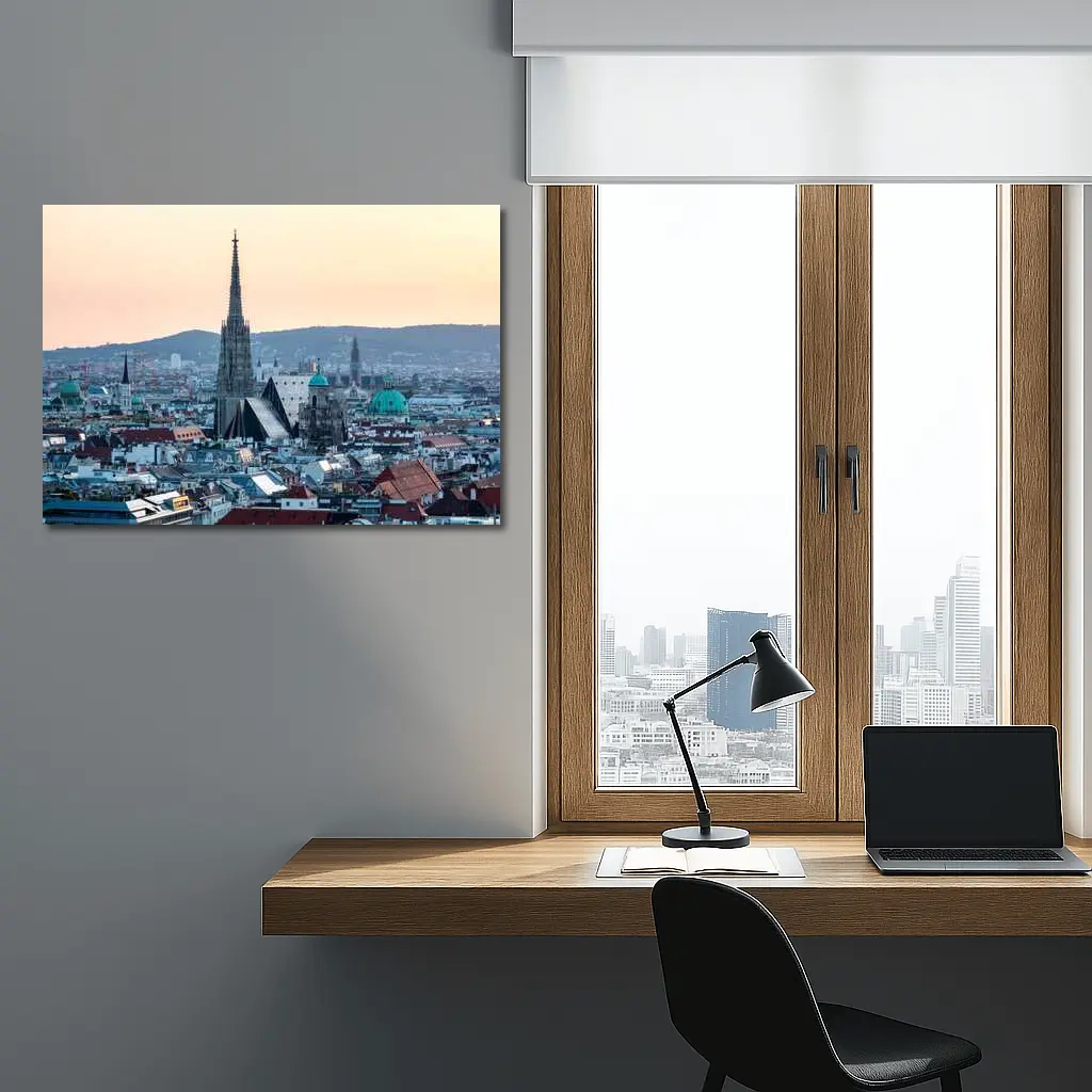 St Stephens Cathedral Vienna City Skyline Sunset – Wall Art