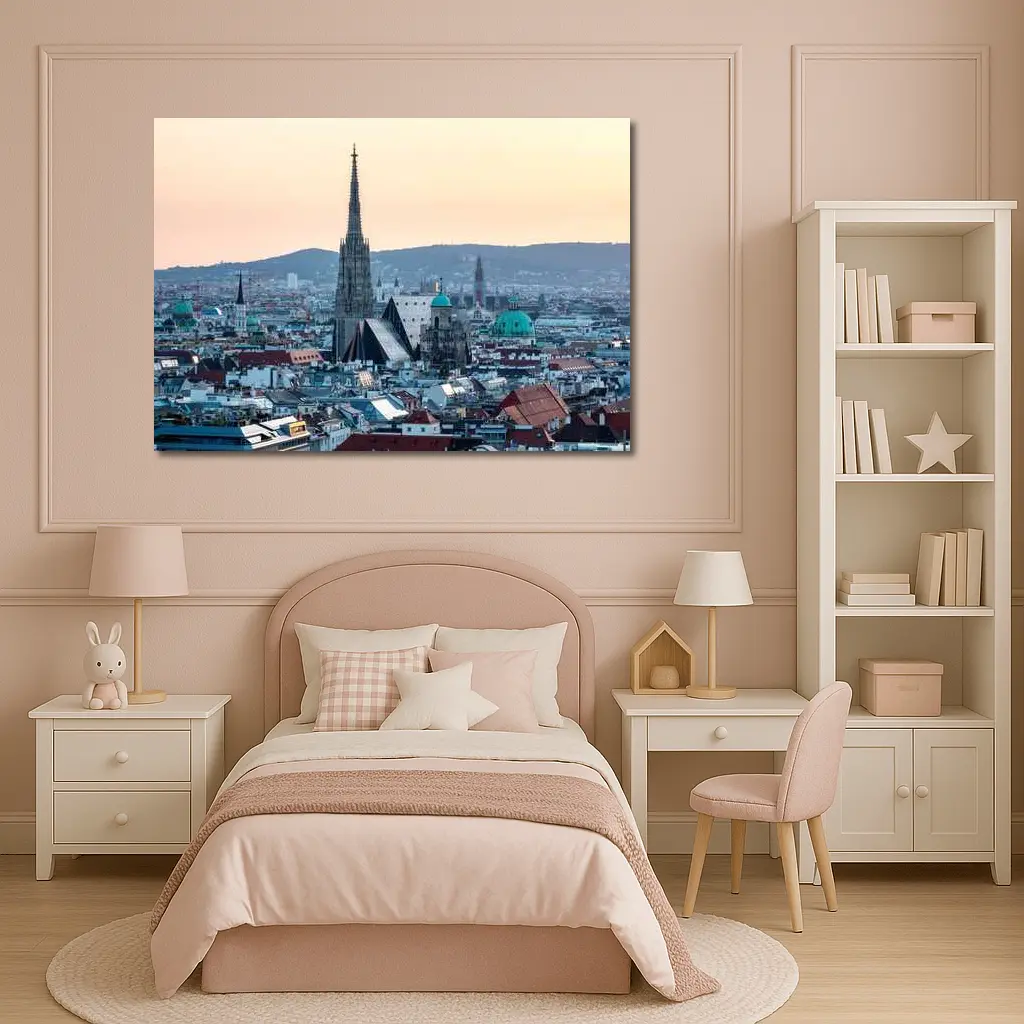 St Stephens Cathedral Vienna City Skyline Sunset – Wall Art