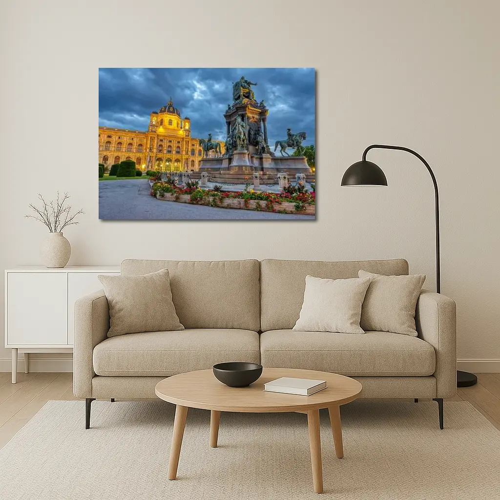 Maria Theresa Monument Vienna Austria Dusk – Wall Art