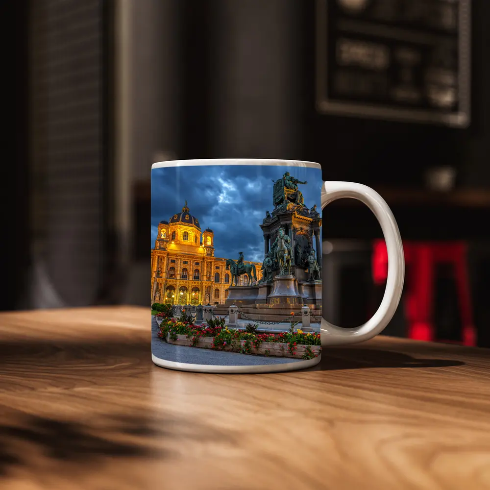 Maria Theresa Monument Vienna Austria Dusk – Mugs