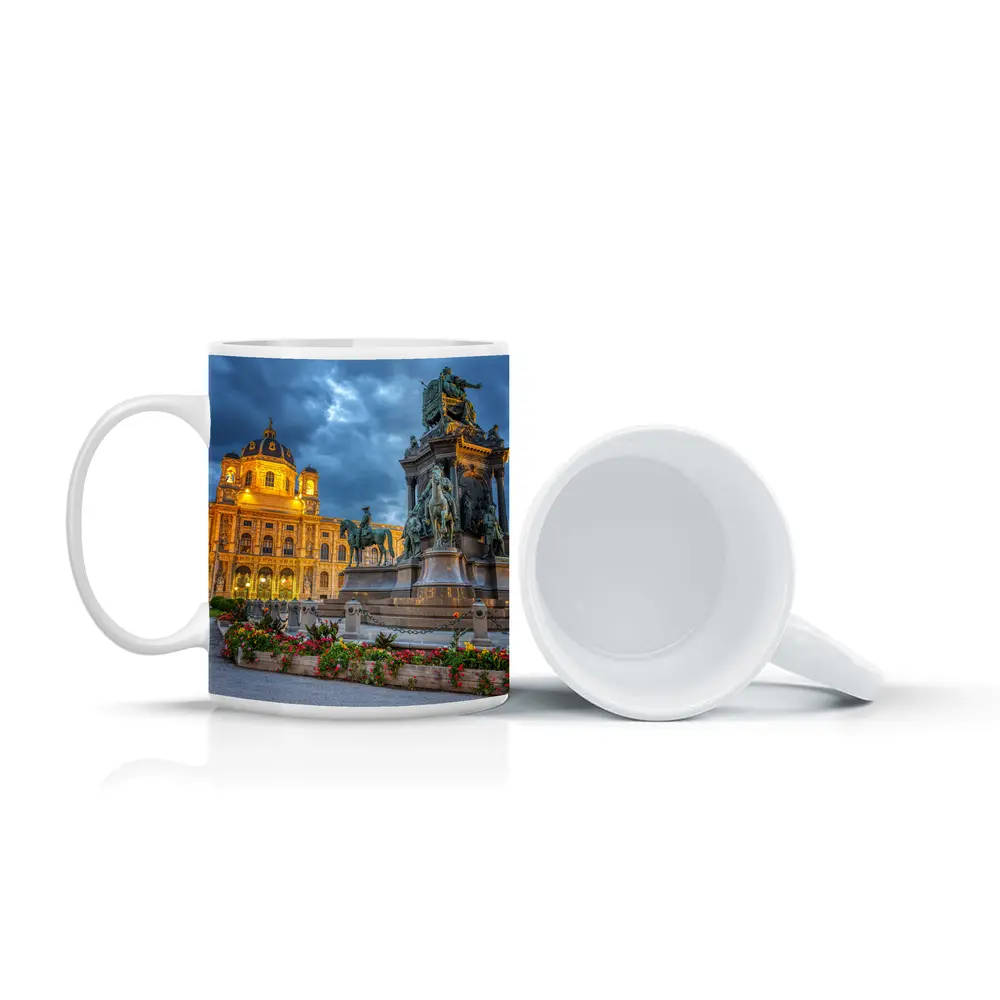 Maria Theresa Monument Vienna Austria Dusk – Mugs